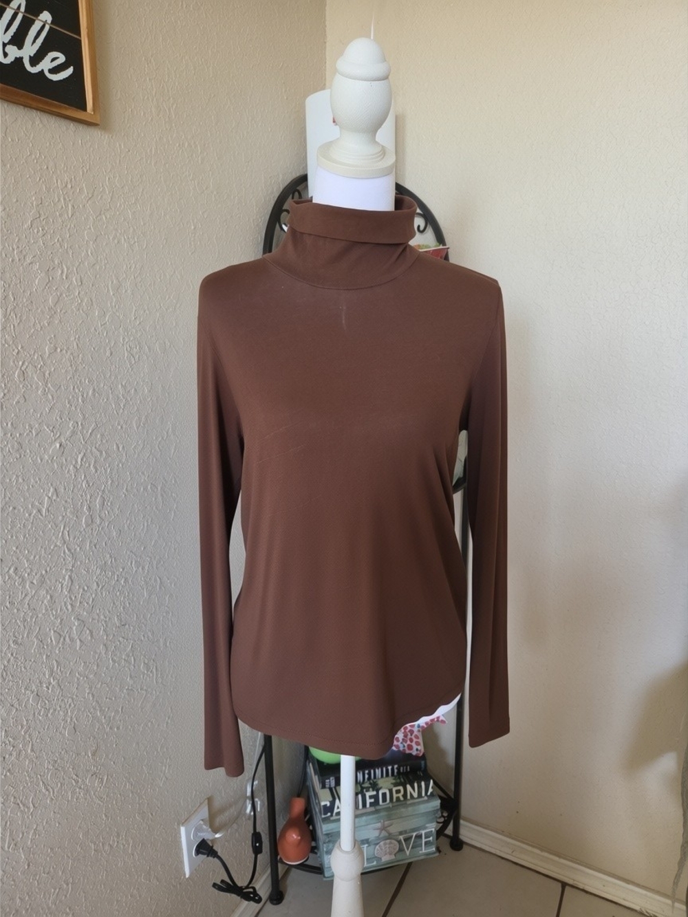 J. Crew Brown Turtleneck Long Sleeve Tee